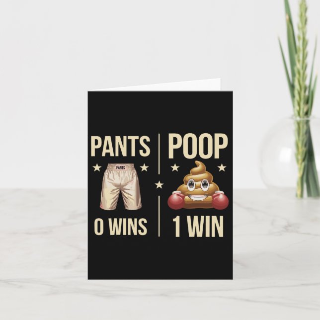 Funny Poop Toilet Humor Poop Boxing Meme Pants 0 P Card (Front)