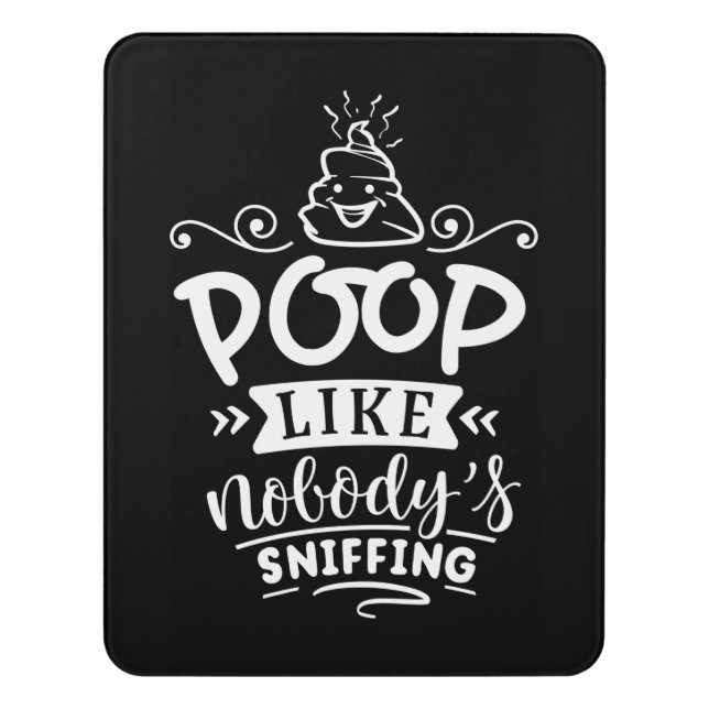 funny poop word art bathroom Door Sign (Contemporary Vert)