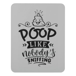 funny poop word art bathroom door sign