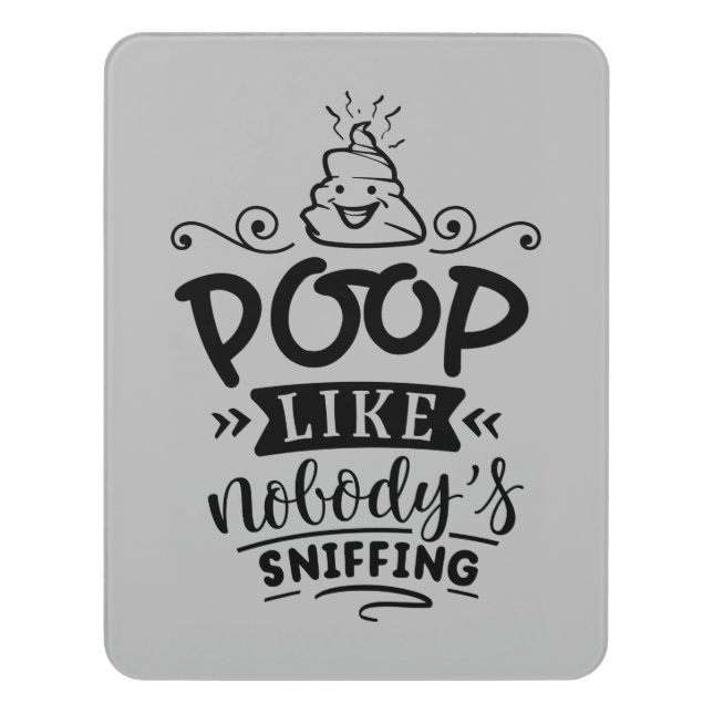 funny poop word art bathroom door sign (Contemporary Vert)