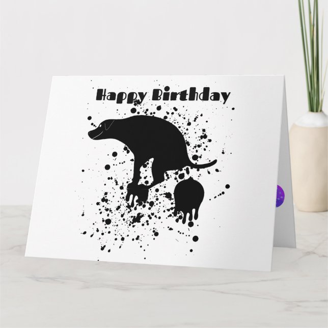 Funny Pooping Birthday Dog Card (Front)