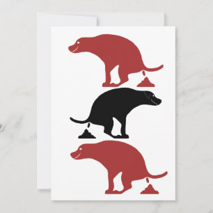 Funny Pooping Dogs Thank You Card