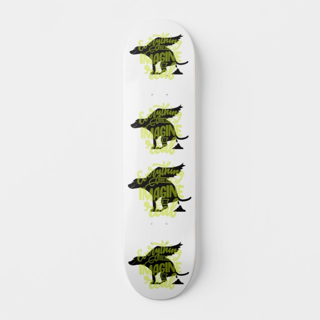 Funny Pooping Flying Dog  Skateboard (Front)