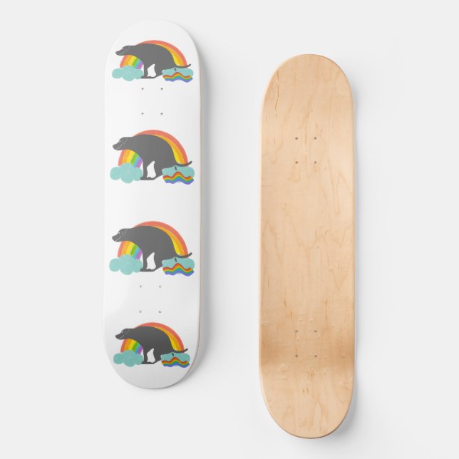 Funny pooping rainbows Dog Skateboard (Front)