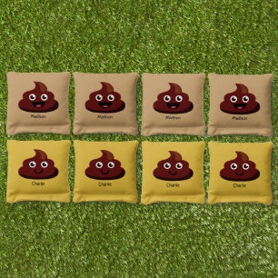 Funny Poops custom names Cornhole Bags