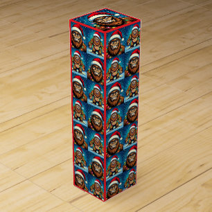 Funny Pop Art Bigfoots Christmas Wine Box