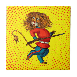 Funny Pop Art British Lion Ceramic Tile