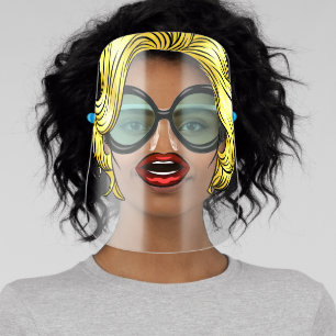Funny Pop Art Movie Star Face Shield