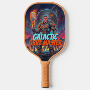 Funny Pop Art Sci Fi Galactic Barbecue Grilling Carbon Fiber Pickleball Paddle