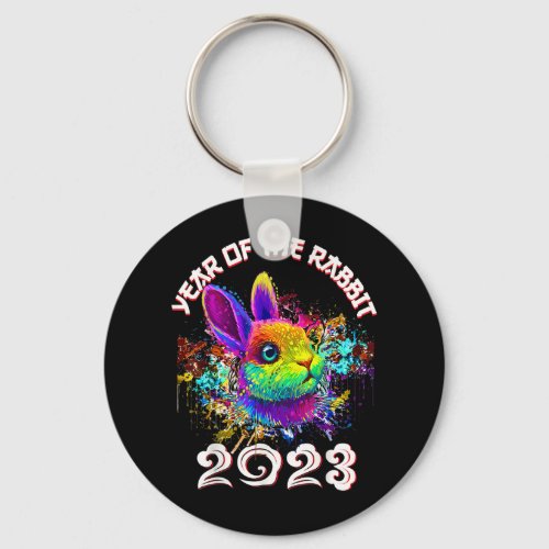 Funny Pop Art Year Of The Rabbit Happy New Year 20 Keychain