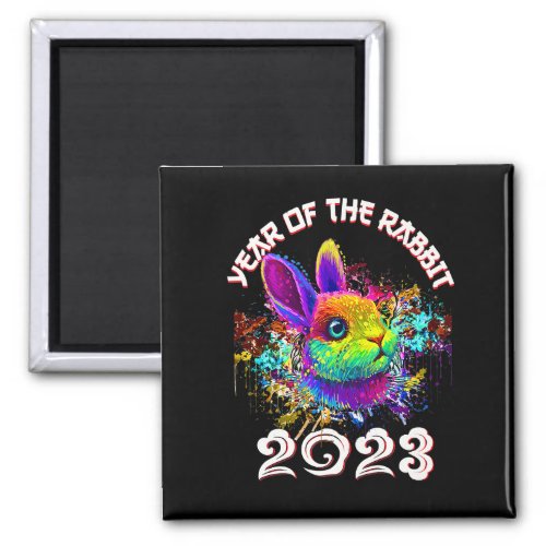 Funny Pop Art Year Of The Rabbit Happy New Year 20 Magnet
