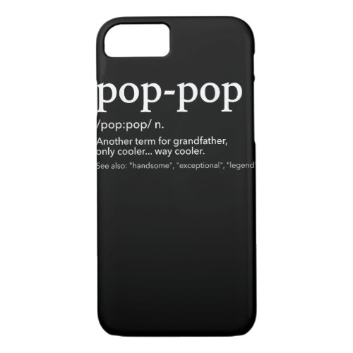 Funny pop_pop for cool grandpa for fathers day  iPhone 87 case