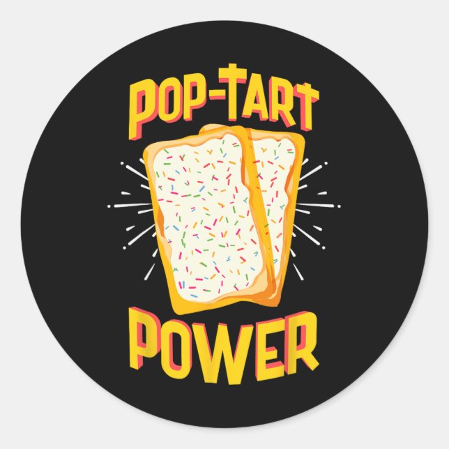 Funny Pop Tart Power  Classic Round Sticker (Front)