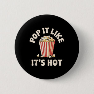 Funny Popcorn Art For Men Women Kids Pop Corn Popc Button