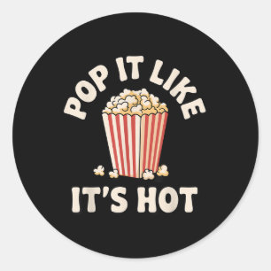 Funny Popcorn Art For Men Women Kids Pop Corn Popc Classic Round Sticker