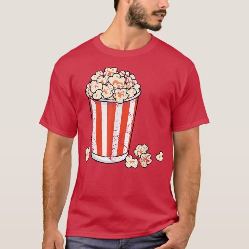 Funny popcorn bag movie theater family movie night T_Shirt