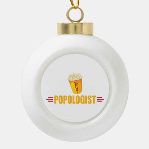 Funny Popcorn Ceramic Ball Christmas Ornament