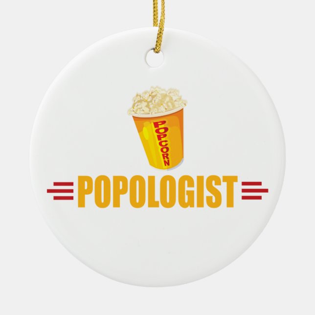 Funny Popcorn Ceramic Ornament (Front)