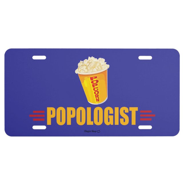 Funny Popcorn License Plate (Front)