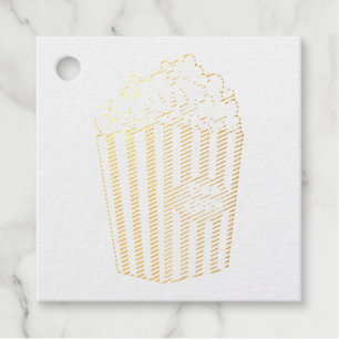 Funny Popcorn, Popcorn Gifts, Movie Lover  Foil Favor Tags
