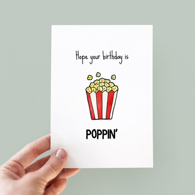 Funny Popcorn Pun Birthday Card (Creator Uploaded)