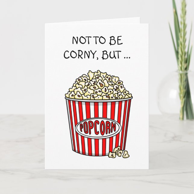 Funny Popcorn Pun | Flirty Couple's Card (Front)