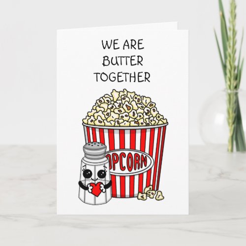 Funny Popcorn Pun  Happy Anniversary Card