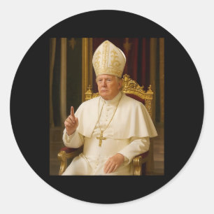 Funny Pope Trump Tee Meme Funny Classic Round Sticker