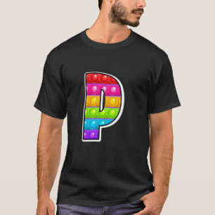 Funny Poppin Kids Pop It P Cutest Capital Letter P T-Shirt