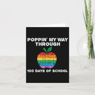 Funny Poppin My Way Through 100 Days Of School 1 Card