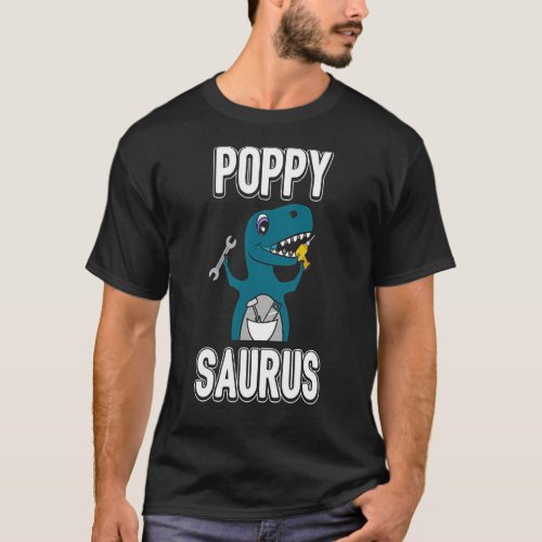 Funny Poppy Saurus T_Shirt _ Proud Grandfather Day