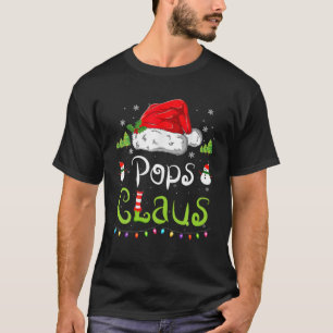 Funny Pops Claus Christmas Pajamas Santa Hat Famil T-Shirt