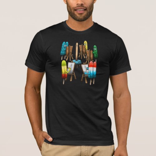 Funny Popsicle Act Drawing Class Artist Class T_Shirt