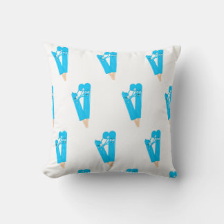 Funny Popsicle Pattern Illustration Throw Pillow