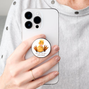 Funny PopSocket with Playful Duck - Custom Text