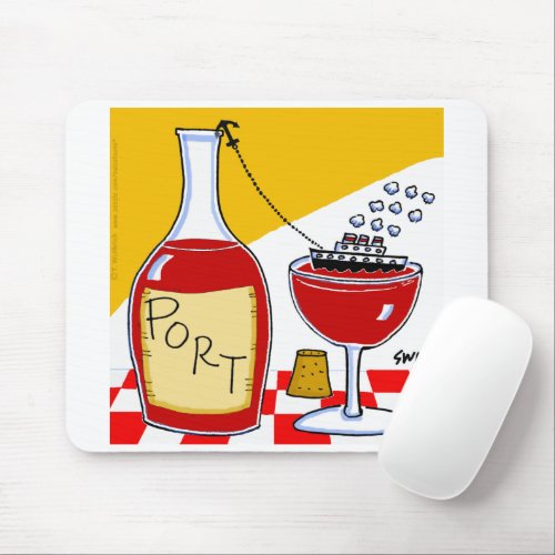 Funny Port Wine Cartoon Mouse Pad