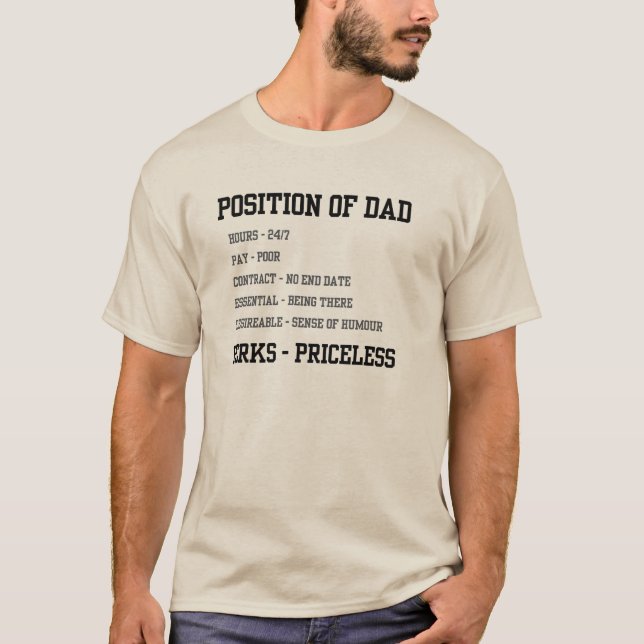 : Funny Position of Dad Job Description  T-Shirt (Front)