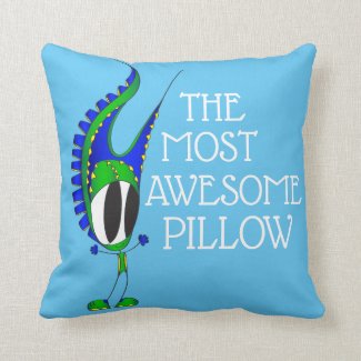 Funny, Positive, Cartoon | Add Your Message Throw Pillow