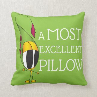 Funny, Positive, Cute Cartoon | Add Your Message Throw Pillow
