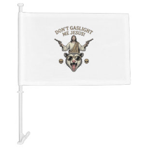 Funny Possum Jesus Vintage Engraving Shirt Design_ Car Flag