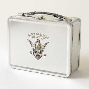 Funny Possum Jesus Vintage Engraving Shirt Design_ Metal Lunch Box