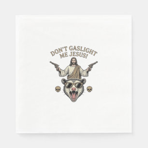 Funny Possum Jesus Vintage Engraving Shirt Design_ Napkins