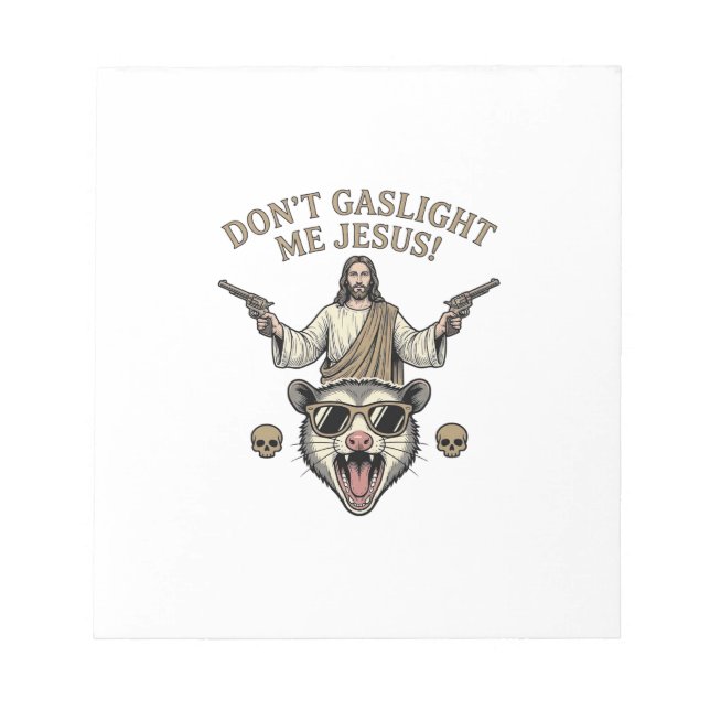 Funny Possum Jesus Vintage Engraving Shirt Design_ Notepad (Front)