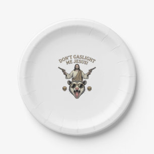Funny Possum Jesus Vintage Engraving Shirt Design_ Paper Plates