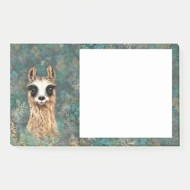 Funny Post it Notes Curious Baby Llama (Front)