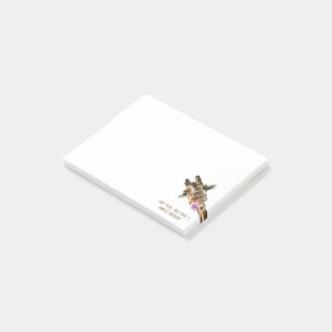 Funny Post it Notes Playful Giraffe - Custom Text