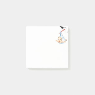 Funny Post-it® Notes Stork Carrying Baby
