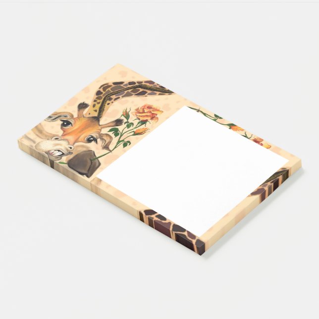 Funny Post it Notes with Romantic Giraffe (Angled)