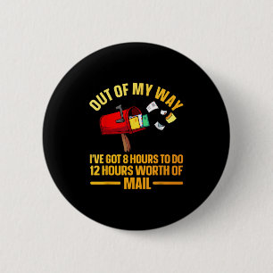 Funny Postal Worker Art For Men Women Mail Man Mai Button
