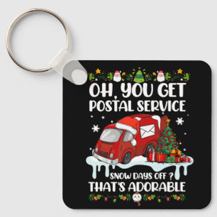 Funny Postal Worker Christmas Joke Mailman You Get Keychain